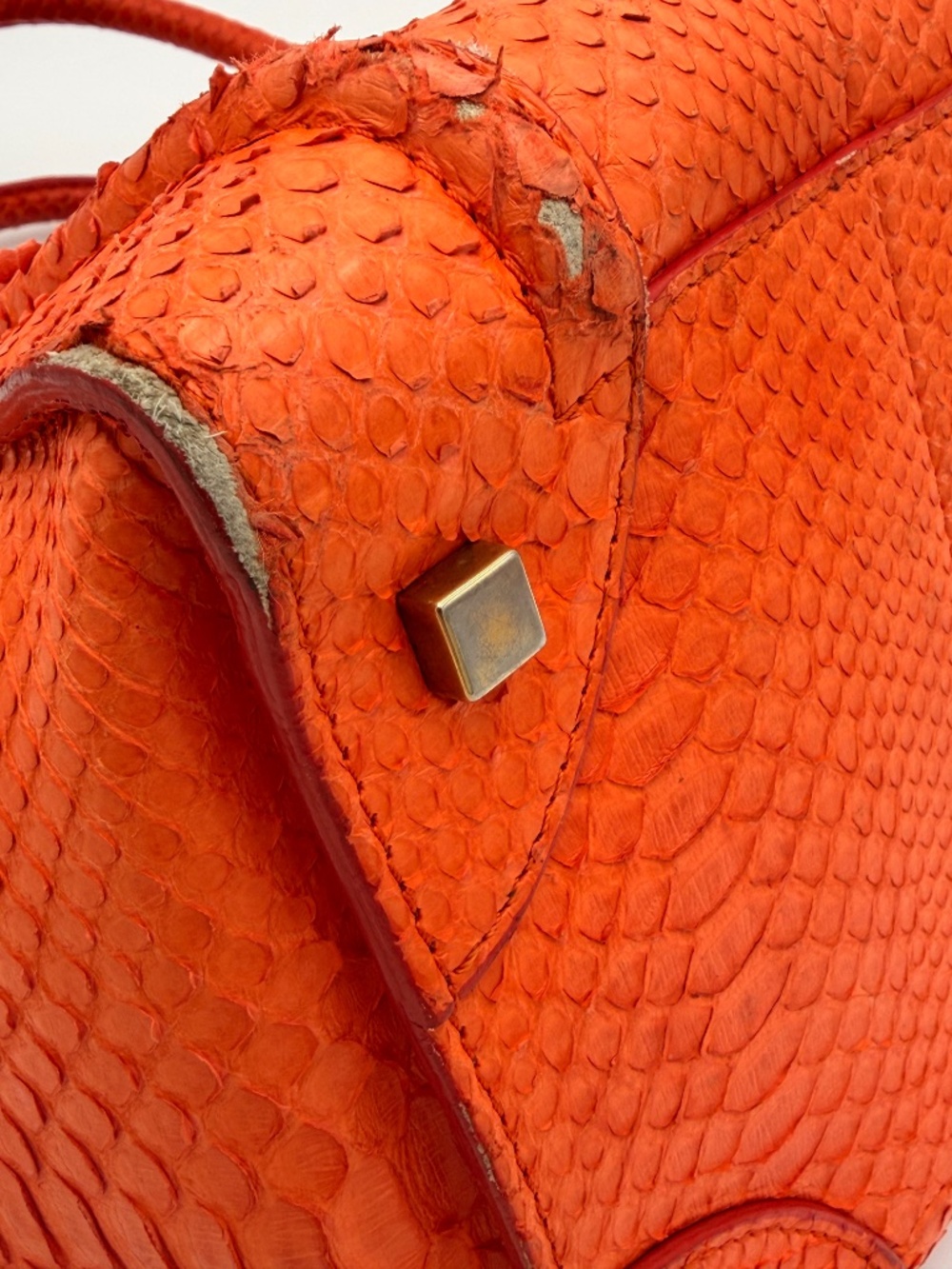 Céline Mini Luggage Tote — Orange Python - Picture 10 of 16